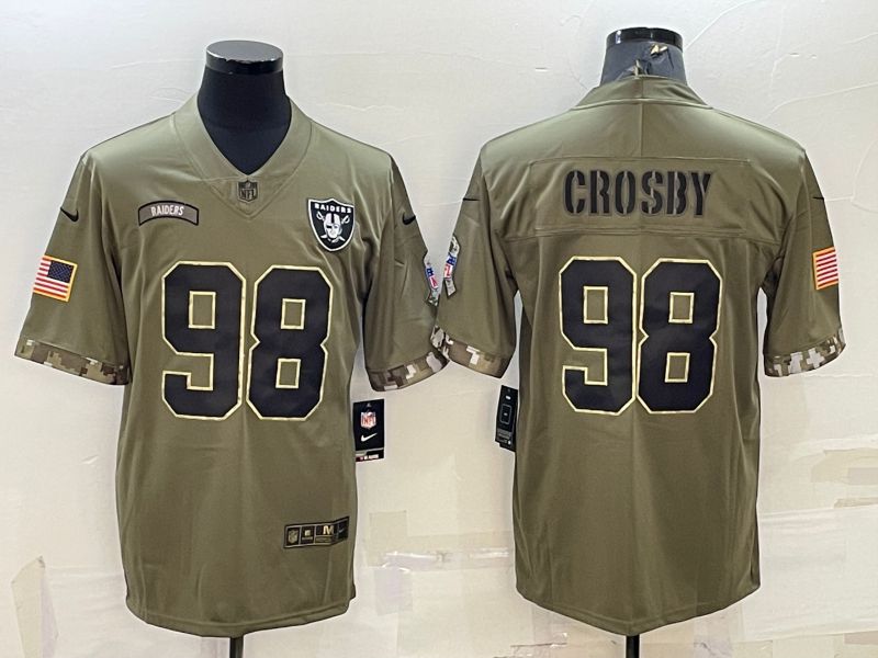 Men Oakland Raiders #98 Crosby Green 2022 Vapor Untouchable Limited Nike NFL Jersey